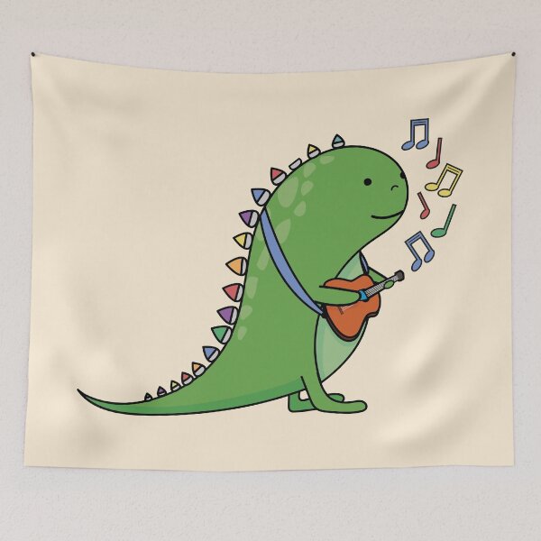 Item preview, Dinosaur Picksaur playing guitar designed and sold by cute-tees.