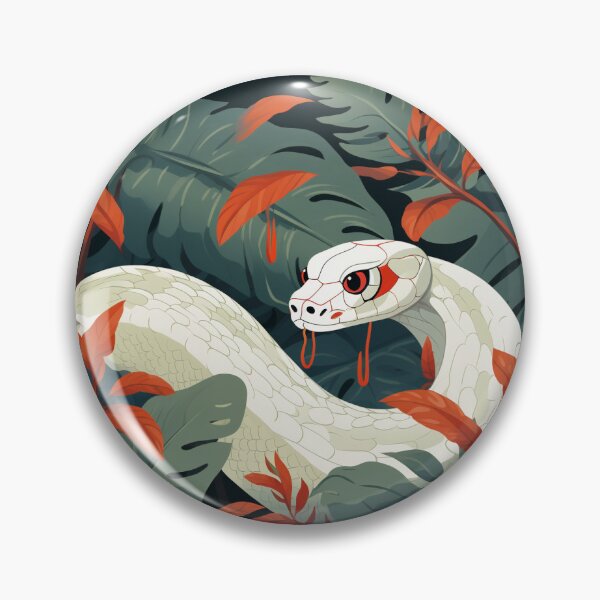 Item preview, White snake in leafs designed and sold by Forest Alchemist.