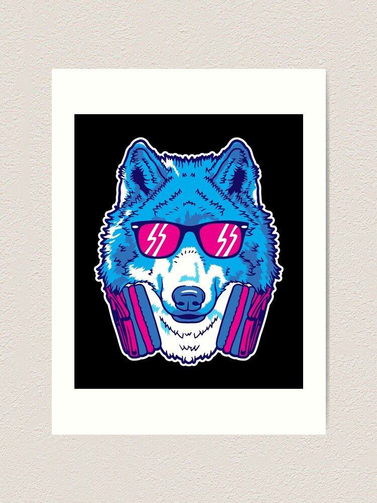 Wolf Hipster Coole Wolfe Auf Sonnenbrillen Kunstdruck Von Printedkicks Redbubble