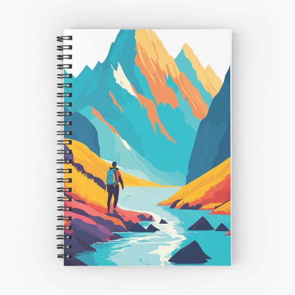 Item preview, Abstract Mountain art with hiker designed and sold by abhi76.
