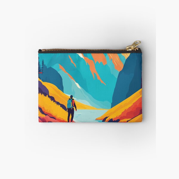 Item preview, Abstract Mountain art with hiker designed and sold by abhi76.
