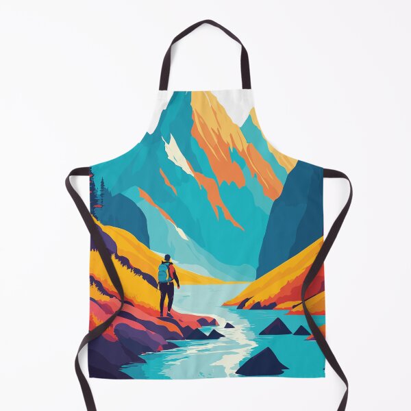 Item preview, Abstract Mountain art with hiker designed and sold by abhi76.