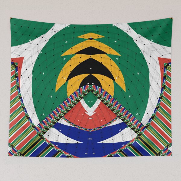 Item preview, Attractive original abstract geometric artwork, inspired by the South African flag in a vintage style. designed and sold by Ralek.