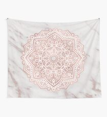 Rose gold mandala - shimmer vein marble Wall Tapestry