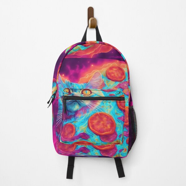 Item preview, Cosmic Feline Voyage: Pizza and Waves in Stellar Harmony Poster designed and sold by MindWave THC.