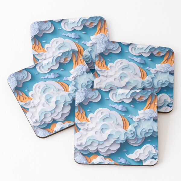 Item preview, Dreamy Clouds on Blue Background - 3D Pattern Art designed and sold by SnapDeals.