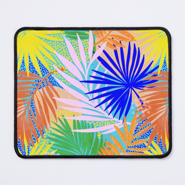 Item preview, Tropical Boho Palm Pattern 3. Vibrant Orange, blue, green, pink, yellow #Summer #tropical #palmleaves #backtoschool designed and sold by Dominiquevari.