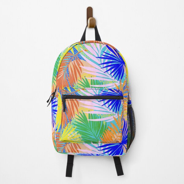 Item preview, Tropical Boho Palm Pattern 3. Vibrant Orange, blue, green, pink, yellow #Summer #tropical #palmleaves #backtoschool designed and sold by Dominiquevari.