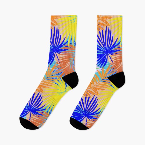 Item preview, Tropical Boho Palm Pattern 3. Vibrant Orange, blue, green, pink, yellow #Summer #tropical #palmleaves #backtoschool designed and sold by Dominiquevari.
