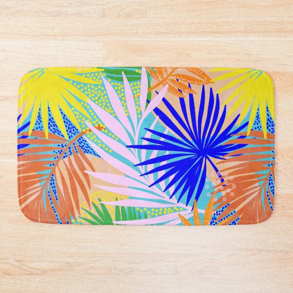 Item preview, Tropical Boho Palm Pattern 3. Vibrant Orange, blue, green, pink, yellow #Summer #tropical #palmleaves #backtoschool designed and sold by Dominiquevari.
