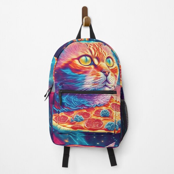 Item preview, Cosmic Feline Voyage: Pizza and Waves in Stellar Harmony Poster designed and sold by MindWave THC.
