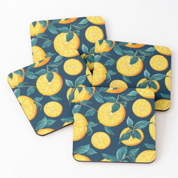 Item preview, Vibrant Lemons Pattern on Dark Background - Citrus Delight Art designed and sold by SnapDeals.