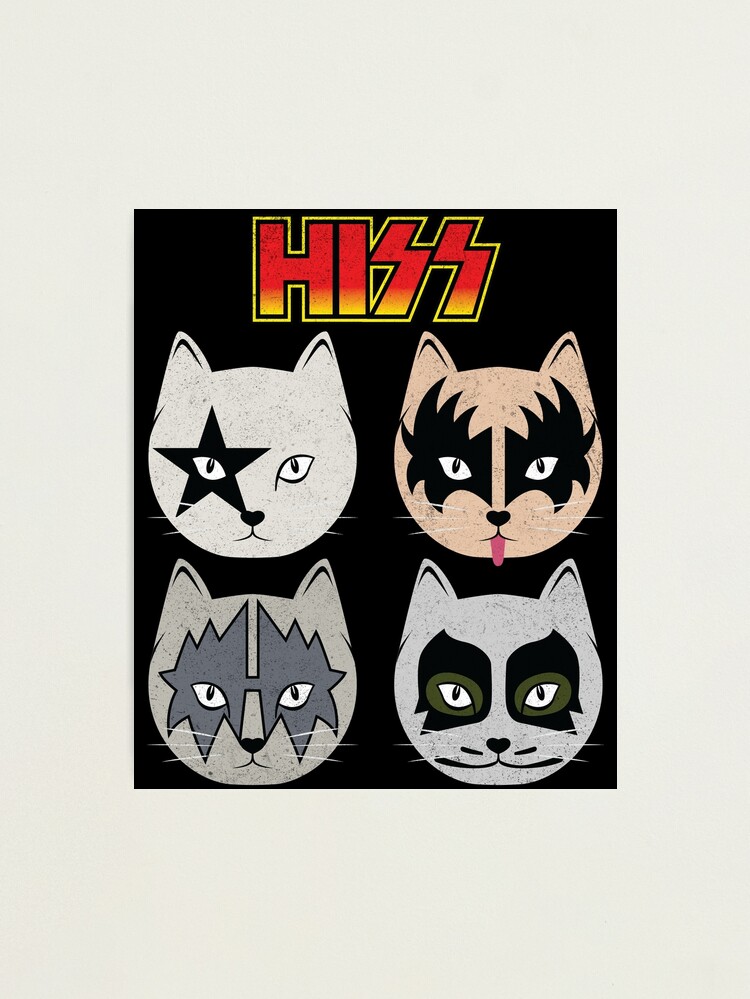 Hiss Cute Funny Cat Kitten Cat Rock N Roll Band T Shirt Gift