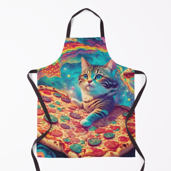 Item preview, Galactic Flavor Fusion: Trippy Kitten's Cosmic Rainbow Candy Pizza Adventure Poster designed and sold by MindWave THC.