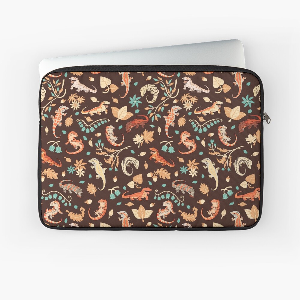 Autumn geckos in dark brown Laptop Sleeve