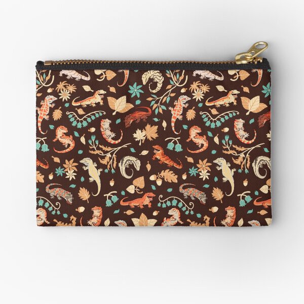 Autumn geckos in dark brown Zipper Pouch