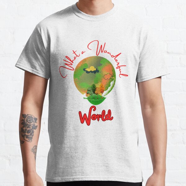 PrattShopDesign What A Wonderful World Shirt- Unisex Short Sleeve Tee, Louis Armstrong, Uplifting Song Lyrics, Love, Hope, Tree of Life