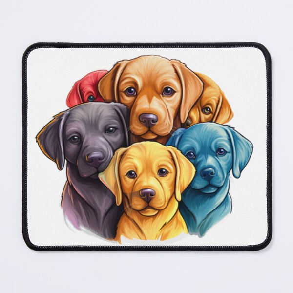 Item preview, Multi-Coloured Labrador Puppies, Mural Art Style designed and sold by CatDogBin.