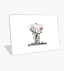 'Elephant with Flowers' Original Artwork Laptop Skin