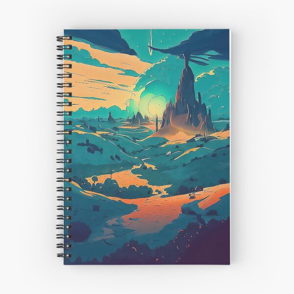 Item preview, Colorful anime retro planet landscape seamless pattern  designed and sold by TomFrontierArt.
