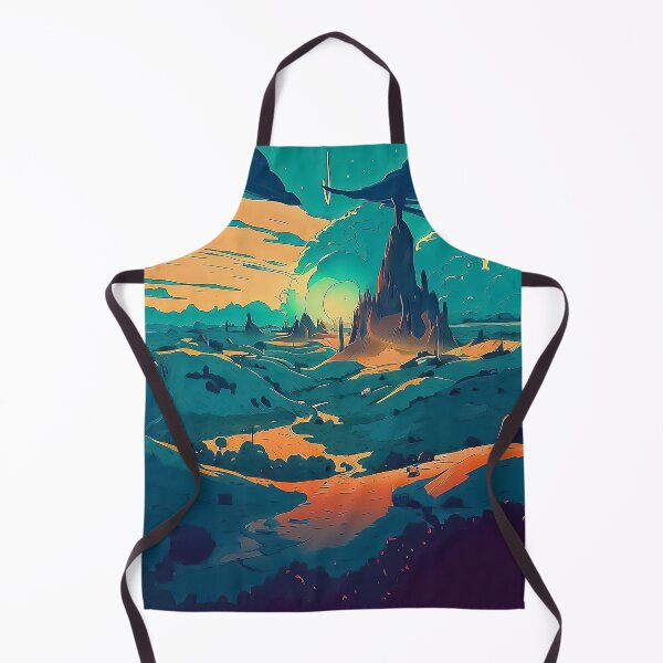 Item preview, Colorful anime retro planet landscape seamless pattern  designed and sold by TomFrontierArt.