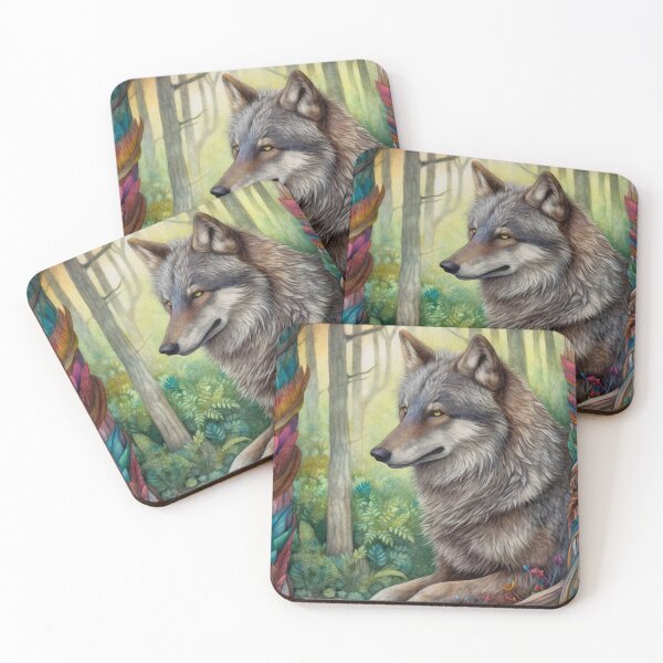 Item preview, Mystic wolf in fairy forest designed and sold by irinatsy.
