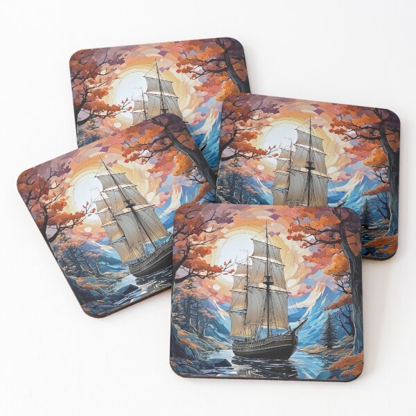 Item preview, Sailing boat on a small river in the mountains designed and sold by iguananick.