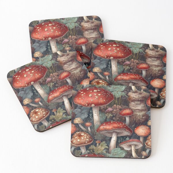 Item preview, Mushrooms Vintage Aesthetic Botanical Pattern designed and sold by SecretDicer.