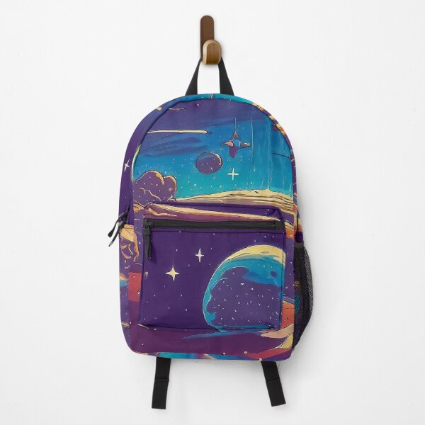 Item preview, Colorful anime retro planet landscape space seamless pattern  designed and sold by TomFrontierArt.