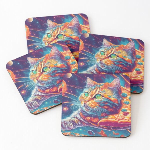Item preview, Cosmic Fusion: Whiskers, Pizza, and Waves in Celestial designed and sold by MindWave THC.