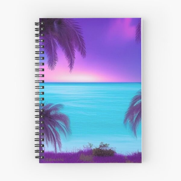 Item preview, Purple sky view from coast with palm trees designed and sold by Cedex.