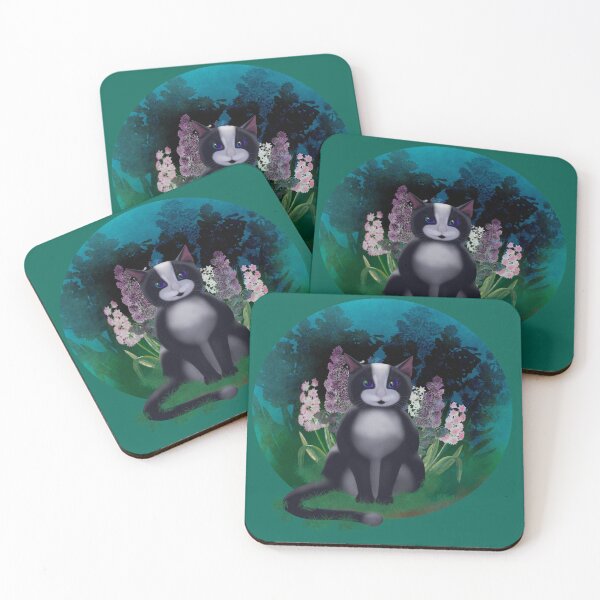 Item preview, Black & White Cat enjoying their favourite patch in the garden  designed and sold by KateVanFloofno1.