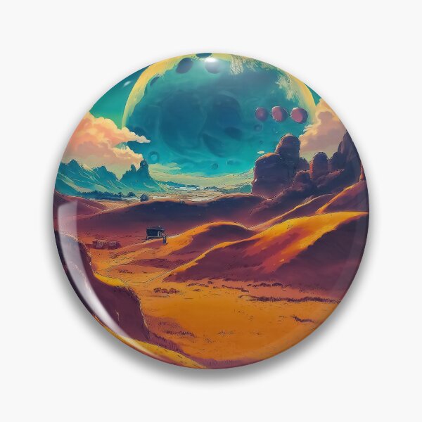 Item preview, Colorful anime retro desert planet landscape seamless pattern  designed and sold by TomFrontierArt.