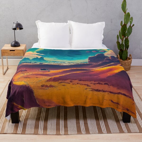 Item preview, Colorful anime retro desert planet landscape seamless pattern designed and sold by TomFrontierArt.