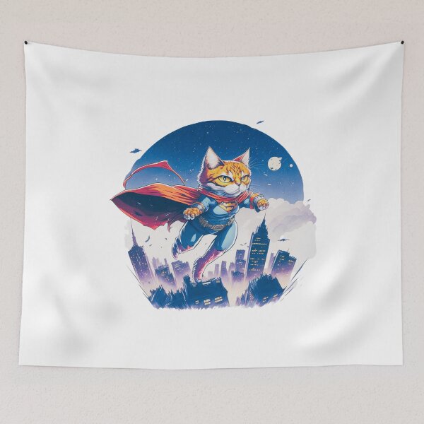 Item preview, Super Hero Cat Cartoon Vintage Color | Unique Cat Lover Gift Idea designed and sold by MaFleiva.