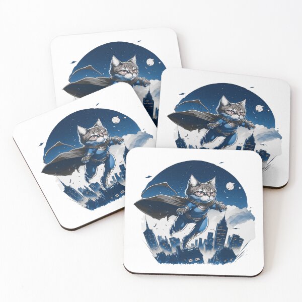 Item preview, Super Hero Cat Cartoon Poster Color | Unique Cat Lover Gift Idea designed and sold by MaFleiva.