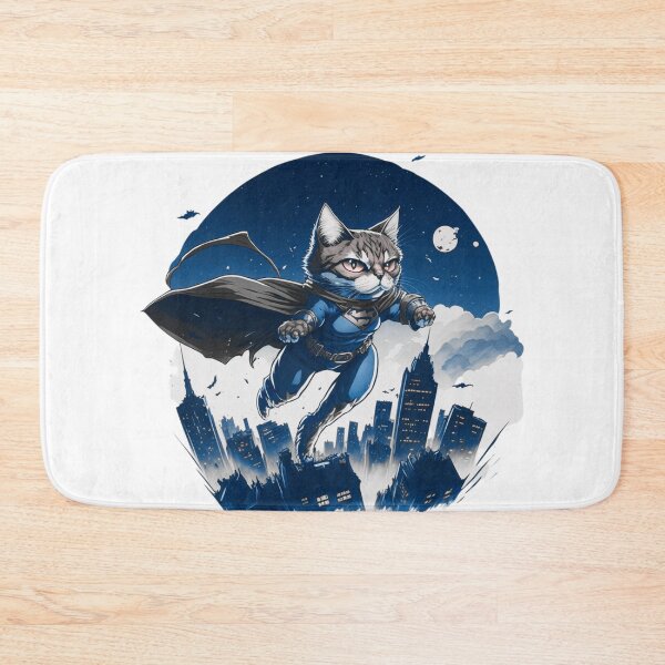 Item preview, Super Hero Cat Cartoon Poster Color | Unique Cat Lover Gift Idea designed and sold by MaFleiva.