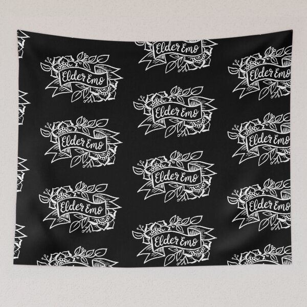 Item preview, Elder Emo Tattoo Banner (White Version) designed and sold by Stacey Burt creative Designs.
