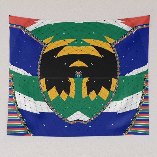 Item preview, Attractive original abstract geometric artwork, inspired by the South African flag in a vintage style. designed and sold by Ralek.