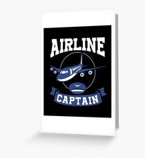 Airline Captain Airplane Pilot Aircraft Operator Greeting Card
