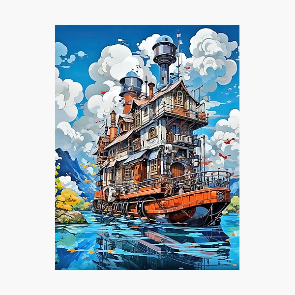 Item preview, Three-decker boat on a mountain lake designed and sold by iguananick.
