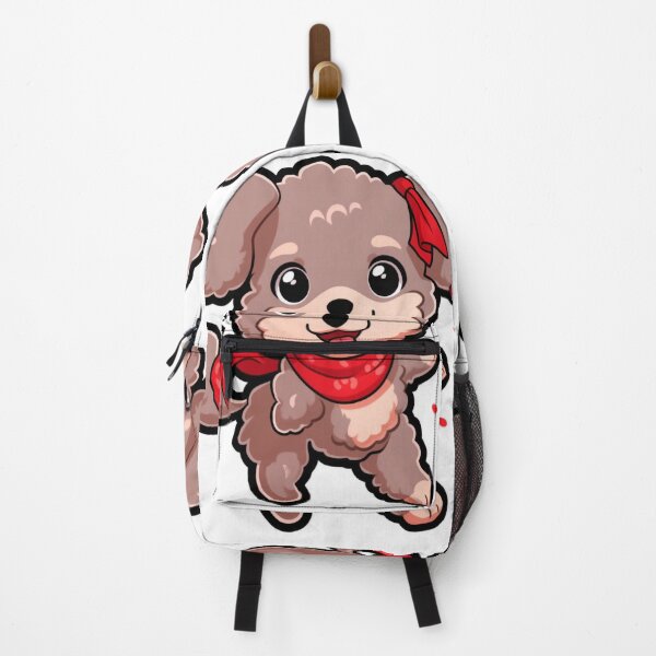 Item preview, Playful Baby Poodle Chasing Tail | Cute Red Bandana | Dense Curly Fur Coat designed and sold by PaintbrushPlace.