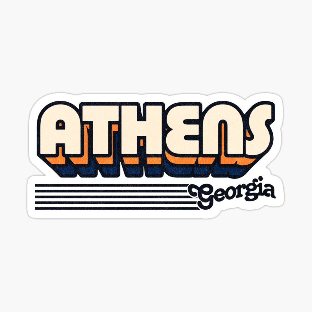 Athens, Georgia | Retro Stripes Sticker