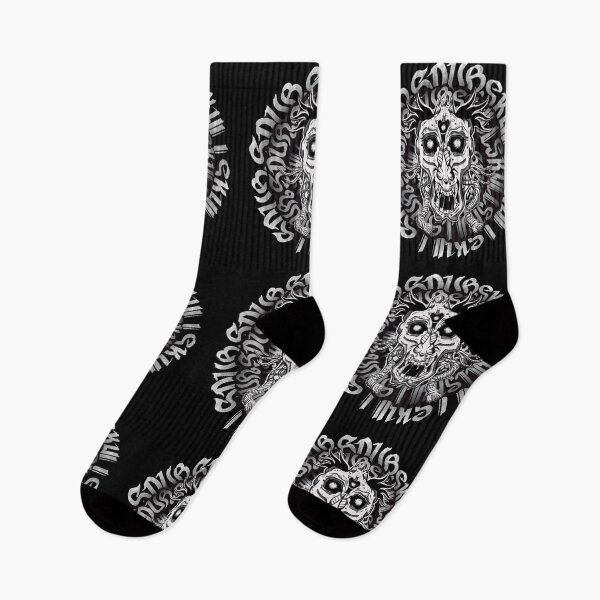 Aperçu de l'œuvre Sour Skull - Noir et Gris - Design Noir créée et vendue par NADesignasaur.
