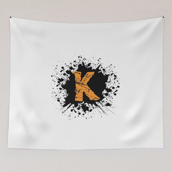 Item preview, Monogram K Grunge Black Grunge Splatter designed and sold by simplymonogram.