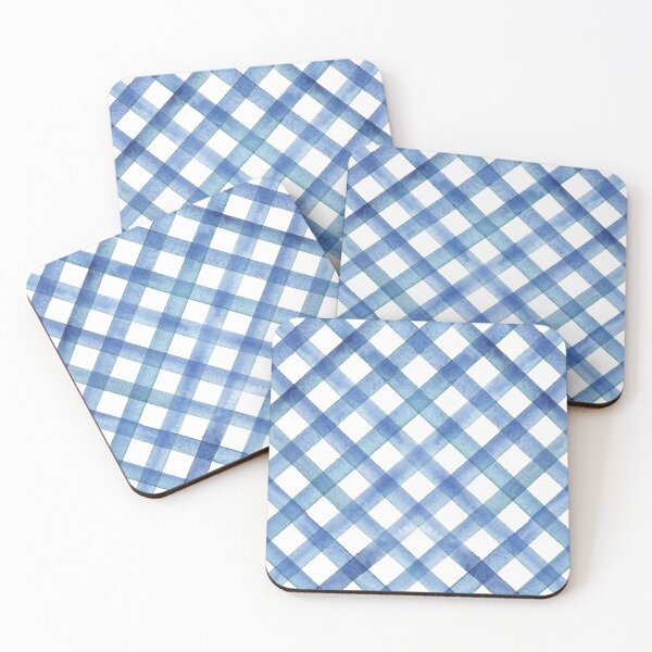 Item preview, Watercolor stripe gingham seamless pattern. Color navy blue stripes background. designed and sold by olgersart.