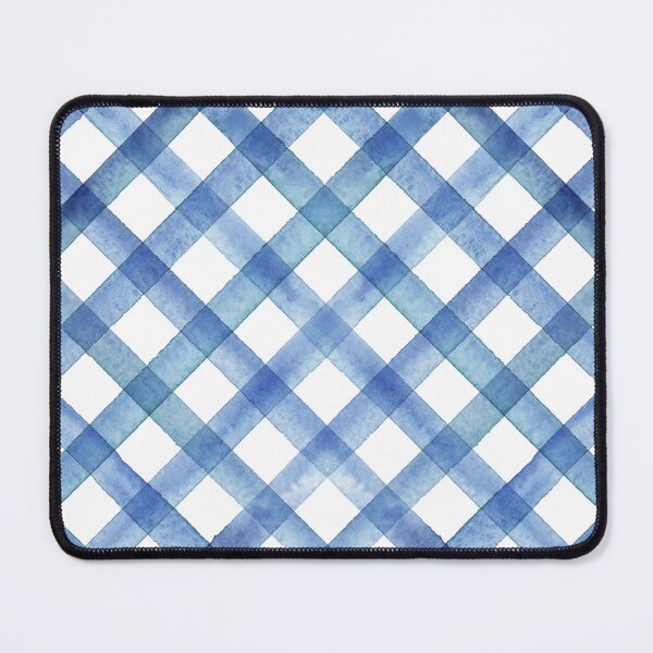 Item preview, Watercolor stripe gingham seamless pattern. Color navy blue stripes background. designed and sold by olgersart.