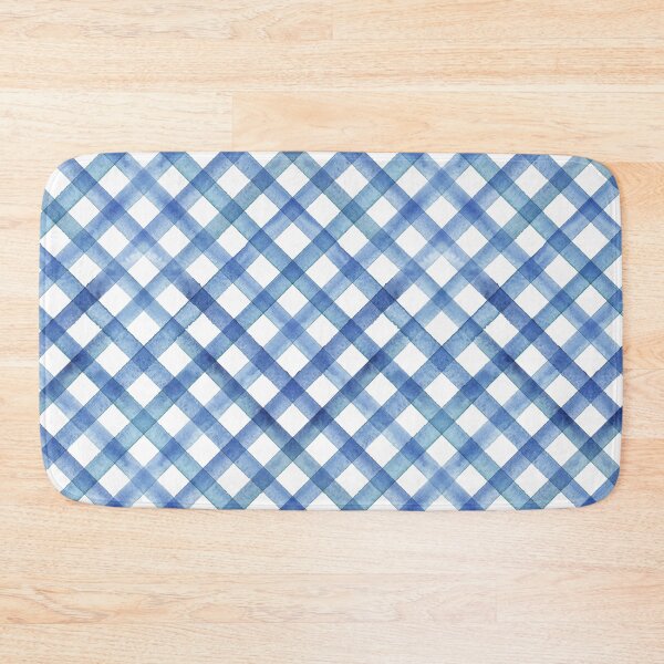 Item preview, Watercolor stripe gingham seamless pattern. Color navy blue stripes background. designed and sold by olgersart.
