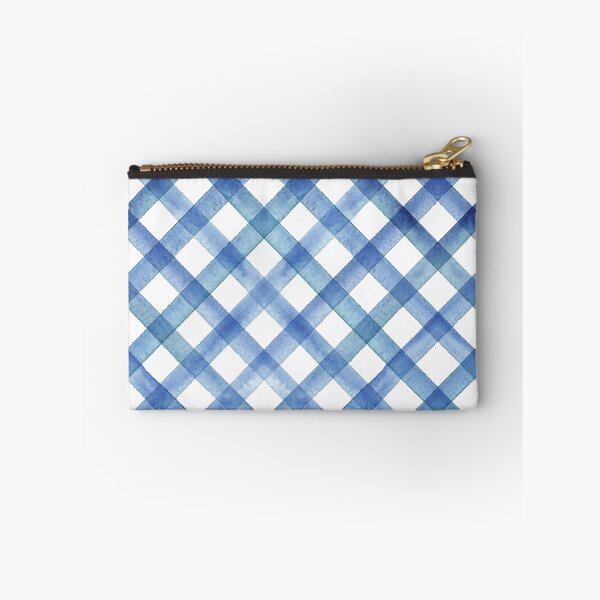 Item preview, Watercolor stripe gingham seamless pattern. Color navy blue stripes background. designed and sold by olgersart.