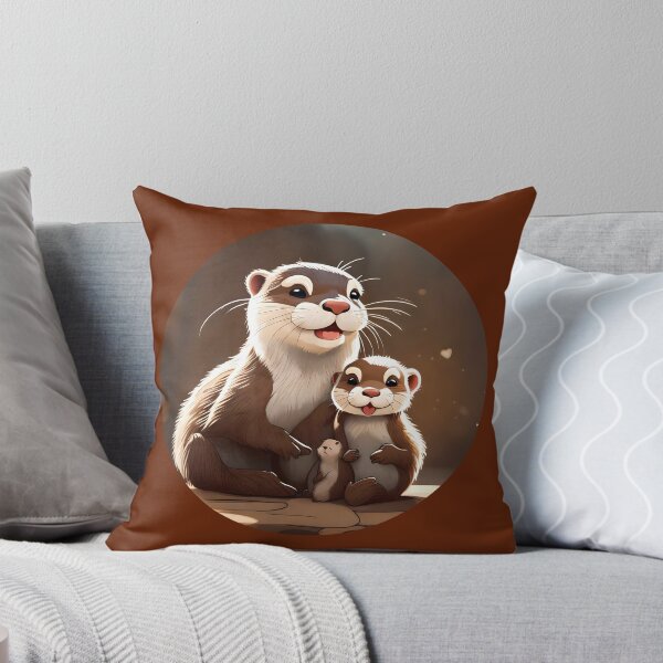 Item preview, Cute Otter and Baby style cartoon  designed and sold by Purrnickerty.